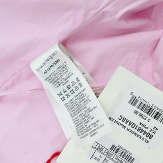 ALEXANDER MCQUEEN | Ice Pink Asymmetric Poplin Midi Dress
