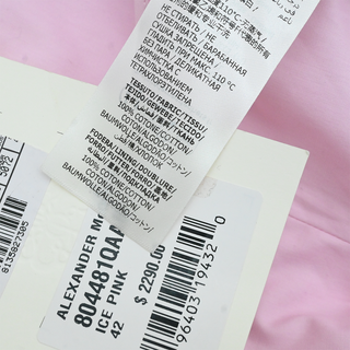 ALEXANDER MCQUEEN | Ice Pink Asymmetric Poplin Midi Dress