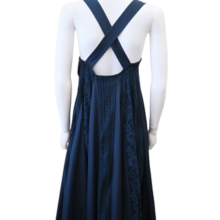 LOEWE | Navy Blue Lace Poplin Dress