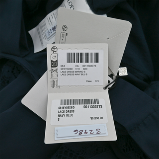 LOEWE | Navy Blue Lace Poplin Dress