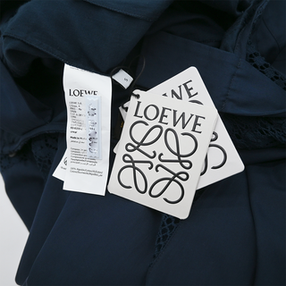 LOEWE | Navy Blue Lace Poplin Dress