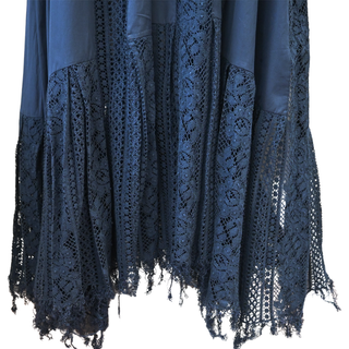 LOEWE | Navy Blue Lace Poplin Dress