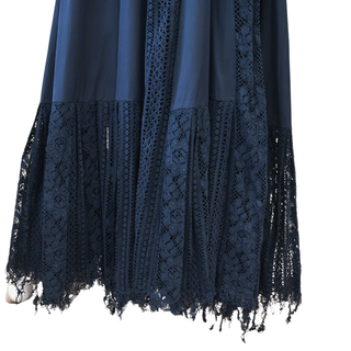 LOEWE | Navy Blue Lace Poplin Dress