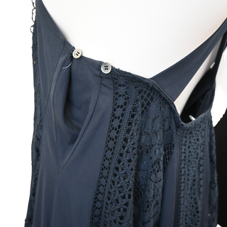 LOEWE | Navy Blue Lace Poplin Dress