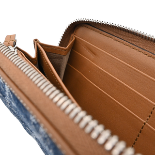 GG Denim Zip Around Wallet