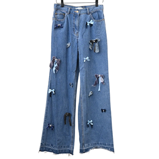 Dessa Bow Embellished Wide Leg Jeans
