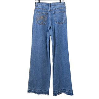 Dessa Bow Embellished Wide Leg Jeans