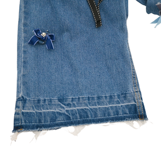 Dessa Bow Embellished Wide Leg Jeans