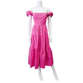 STAUD | Peony Pink Elio Midi Dress