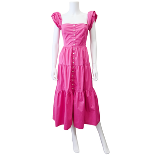 STAUD | Peony Pink Elio Midi Dress