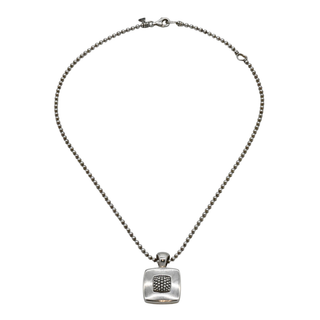 Square Caviar Pendant Necklace
