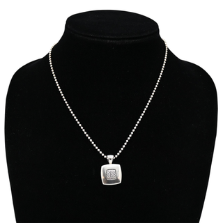 Square Caviar Pendant Necklace