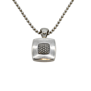 Square Caviar Pendant Necklace
