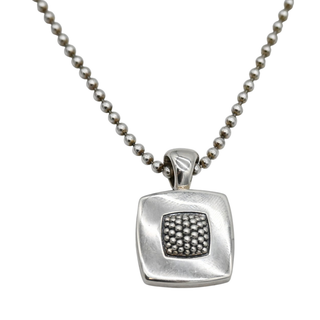 Square Caviar Pendant Necklace