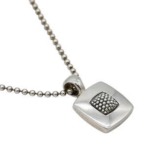 Square Caviar Pendant Necklace
