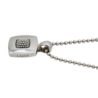 Square Caviar Pendant Necklace