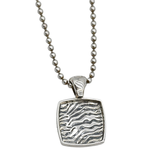 Square Caviar Pendant Necklace