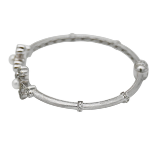 JUDE FRANCES | Twin Cross White Gold Cuff Bracelet