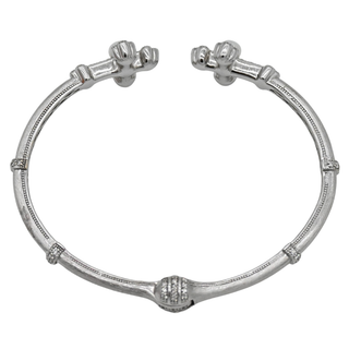 JUDE FRANCES | Twin Cross White Gold Cuff Bracelet
