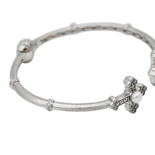 JUDE FRANCES | Twin Cross White Gold Cuff Bracelet