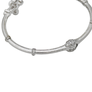 JUDE FRANCES | Twin Cross White Gold Cuff Bracelet