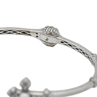 JUDE FRANCES | Twin Cross White Gold Cuff Bracelet
