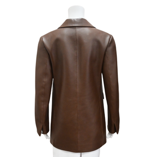 Brown Tailored Leather Blazer