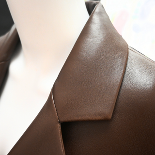 Brown Tailored Leather Blazer