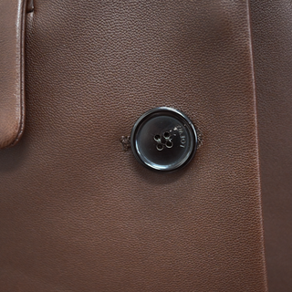 Brown Tailored Leather Blazer