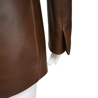 Brown Tailored Leather Blazer