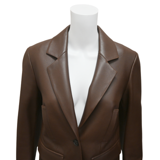 Brown Tailored Leather Blazer