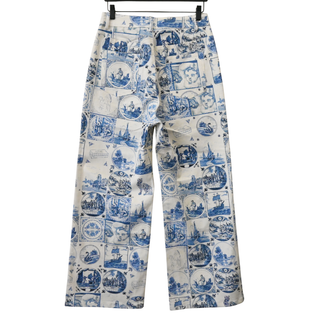 Miller Delft Toile Print Cotton Wide Leg Pants