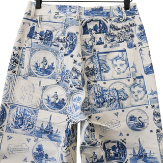 Miller Delft Toile Print Cotton Wide Leg Pants