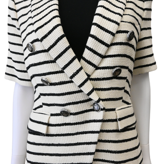 VERONICA BEARD | Jenny Striped Short Sleeve Dickey Jacket