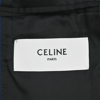 CELINE | Colonne Navy Blue Grain De Poudre Wool Jacket