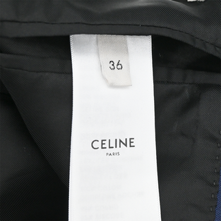 CELINE | Colonne Navy Blue Grain De Poudre Wool Jacket
