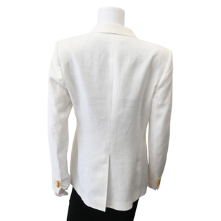 TAGLIATORE | White Nella Linen Double-Breasted Blazer
