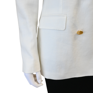 TAGLIATORE | White Nella Linen Double-Breasted Blazer