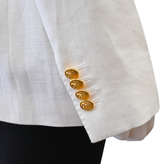 TAGLIATORE | White Nella Linen Double-Breasted Blazer
