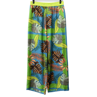 FRANCO FERRARI | Tropical Botanical Print Silk Wide Leg Pants