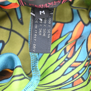 FRANCO FERRARI | Tropical Botanical Print Silk Wide Leg Pants