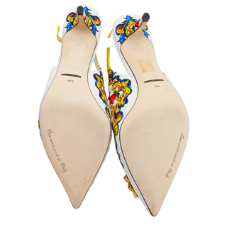 DOLCE & GABBANA | Floral Brocade Crystal Embellished Slingback Pumps