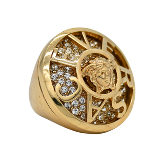 VERSACE | Gold-Tone Medusa Crystal Ring