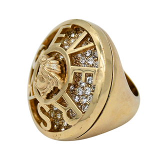VERSACE | Gold-Tone Medusa Crystal Ring