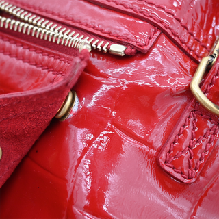 YSL | Red Patent Mini Downtown Tote Bag
