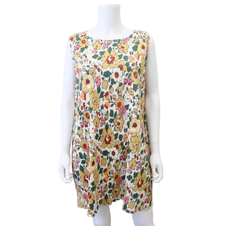 LA VIE SH | Floral Pleated Sleeveless Shift Dress