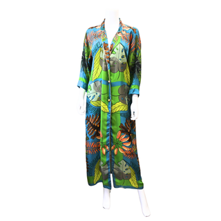 FRANCO FERRARI | Tropical Botanical Print Long Kimono Robe
