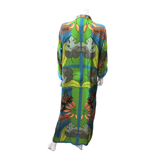FRANCO FERRARI | Tropical Botanical Print Long Kimono Robe