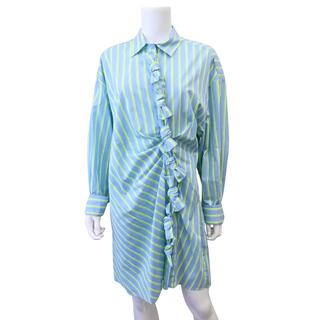 MSGM | Striped Bow Detail Shirt Dress