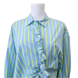 MSGM | Striped Bow Detail Shirt Dress
